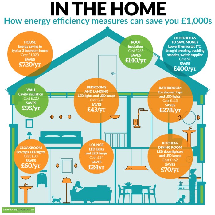 How energy efficiency can save you £1,000s in the home infographic